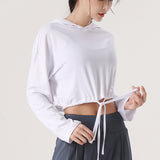 Hooded Round Neck Yoga Top